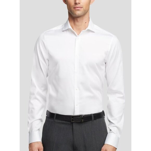 Calvin Klein White Slim Fit Performance Non-Iron Dress Shirt Men's Size 15 - Picture 1 of 13